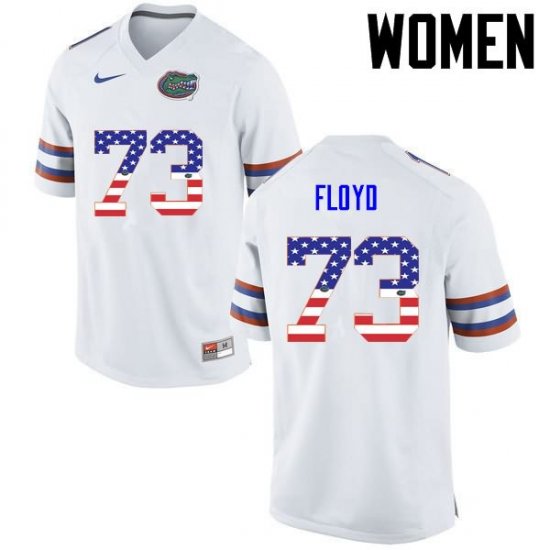 Women's Florida Gators #73 Sharrif Floyd NCAA Nike White USA Flag Fashion Authentic Stitched College Football Jersey KWW1762XM